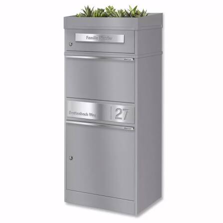 Metzler Paketbox mit Pflanzdach | Grau | personalisiert...