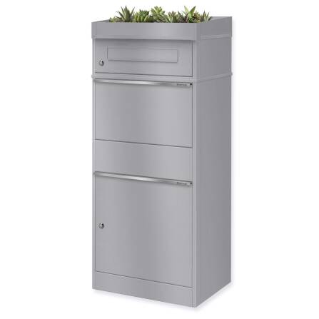 Metzler Paketbox mit Briefkasten | mit Pflanzdach | Grau...