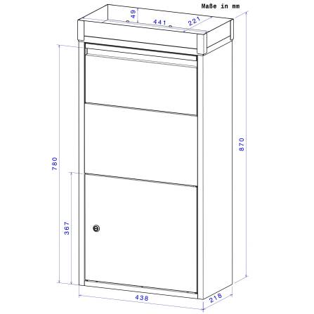Metzler Paketbox mit Pflanzdach | Anthrazit RAL 7016 | für Pakete bis zur Größe S | rostfrei | Avalon 3