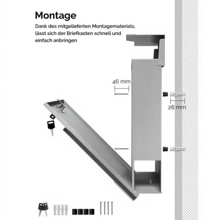 Metzler Briefkasten mit Edelstahlfront | personalisiert mit Gravur | Edelstahl-Namensschild | mit Zeitungsfach | Enno