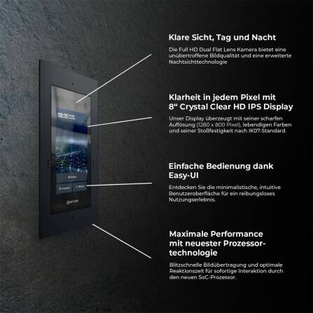 Metzler Türsprechanlage mit Kamera | Gesichtserkennung | Touch-Display | Live-HD-Video | Ein- und Mehrfamilien | SDM10X