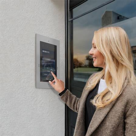 Metzler Türsprechanlage mit Kamera | Gesichtserkennung | Touch-Display | Live-HD-Video | Ein- und Mehrfamilien | Grau | SDM10X