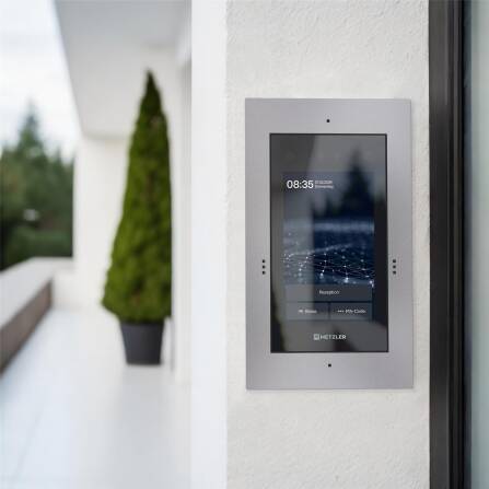 Metzler Türsprechanlage mit Kamera | Gesichtserkennung | Touch-Display | Live-HD-Video | Ein- und Mehrfamilien | Grau | SDM10X