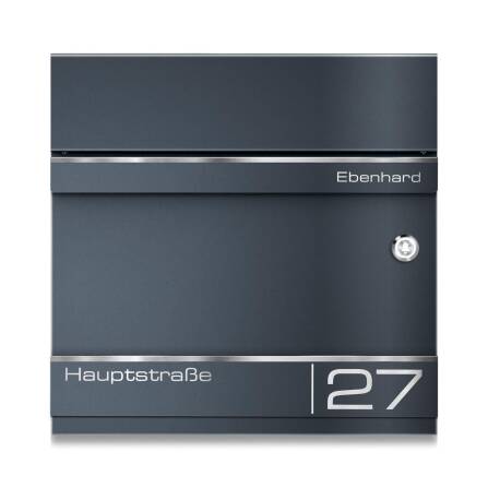 Metzler Briefkasten mit Funkklingel | personalisiert mit Gravur | Edelstahl-Namensschild | mit Zeitungsfach | Hermann