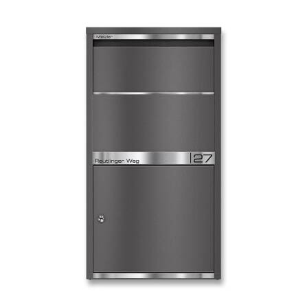 Metzler Paketbox | personalizzata con incisione | Eisenglimmer | targa nome in acciaio inox | antiruggine & massiccia | Avalon 1