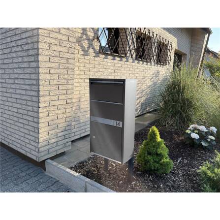 Metzler Paketbox | personalizzata con incisione | Eisenglimmer | targa nome in acciaio inox | antiruggine & massiccia | Avalon 1