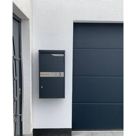 Metzler Boîte à colis | personnalisée avec gravure | Plaque de nom en acier inoxydable | inoxydable et massive | Avalon 2