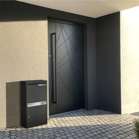 Metzler Boîte à colis | personnalisée avec gravure | Plaque de nom en acier inoxydable | inoxydable et massive | Avalon 2