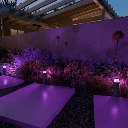 Outdoor Sockelleuchten Set | 3 Stk | Smart | LED RGB+Warmweiß