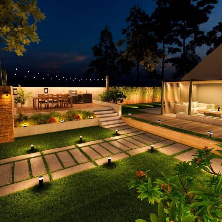 Outdoor Sockelleuchten Set | 3 Stk | Smart | LED RGB+Warmweiß