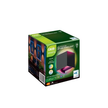 Up-Down-Light Cube | Smart | Wandleuchte in Schwarz | LED RGB+Warmweiß