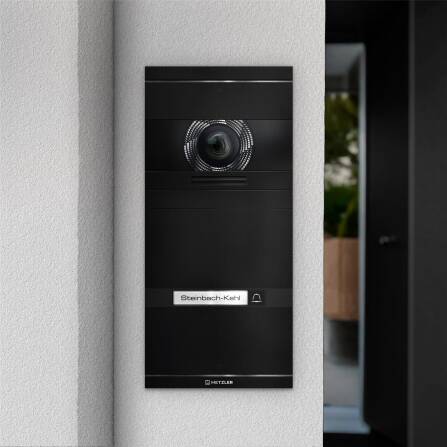 Metzler VDM10 2.0 Video-Türsprechanlage mit austauschbarem Namensschild | Schwarz | 1 Klingeltaster | Neo