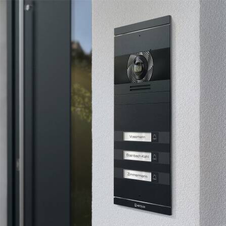 Metzler VDM10 2.0 Video-Türsprechanlage mit austauschbarem Namensschild | 3 Klingeltaster | Neo