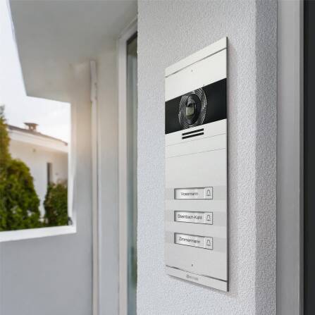 Metzler VDM10 2.0 Videocitofono con targhetta portanome intercambiabile | Bianco | 3 pulsanti campanello | Neo