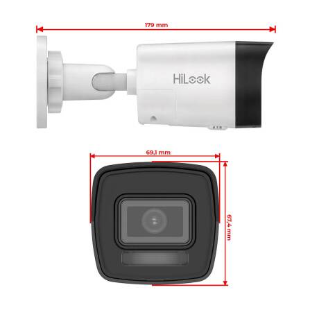 HiLook by HIKVISION 4K Video Überwachungskamera Bullet IPC-B180HA-LUF (2.8mm)