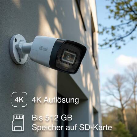 HiLook by HIKVISION 4K Video Überwachungskamera Bullet IPC-B180HA-LUF (2.8mm)