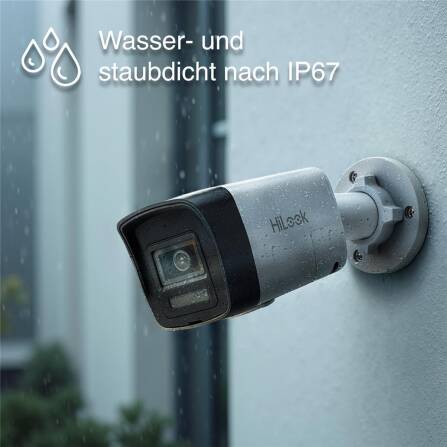 HiLook by HIKVISION 6 MP Überwachungskamera-Set | 4* 6 MP Bullet Kamera | Smart Hybrid Light | NVR 8-CH | 2 TB HDD | Smartphone App