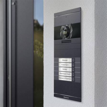 Metzler VDM10 2.0 Video-Türsprechanlage mit austauschbarem Namensschild | Eisenglimmer | 5 Klingeltaster | Neo