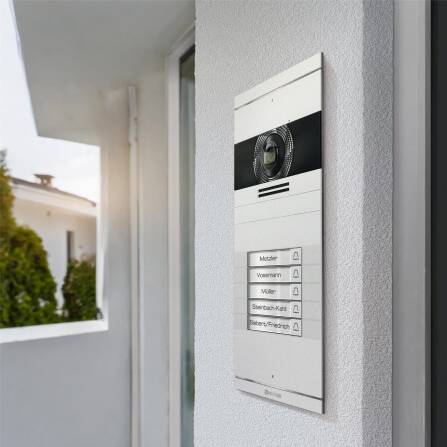 Metzler VDM10 2.0 Video-Türsprechanlage mit austauschbarem Namensschild | Weiß | 5 Klingeltaster | Neo
