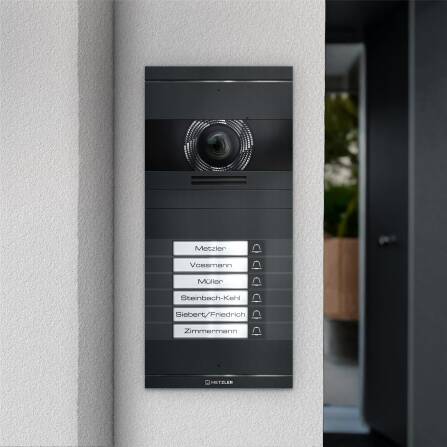 Metzler VDM10 2.0 Video-Türsprechanlage mit austauschbarem Namensschild | 6 Klingeltaster | Neo