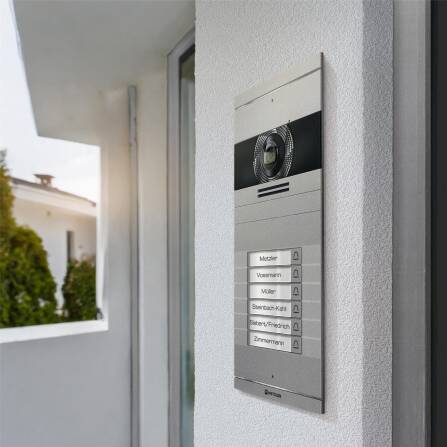 Metzler VDM10 2.0 Videocitofono con targhetta nome intercambiabile | Grigio | 6 pulsanti campanello | Neo