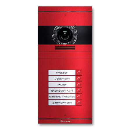 Metzler VDM10 2.0 Video-Türsprechanlage mit austauschbarem Namensschild | Wunschfarbe | 6 Klingeltaster | Neo