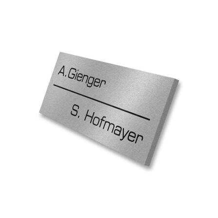 Metzler Namensschild Briefkastenschild Edelstahl in Grau Lasergravur
