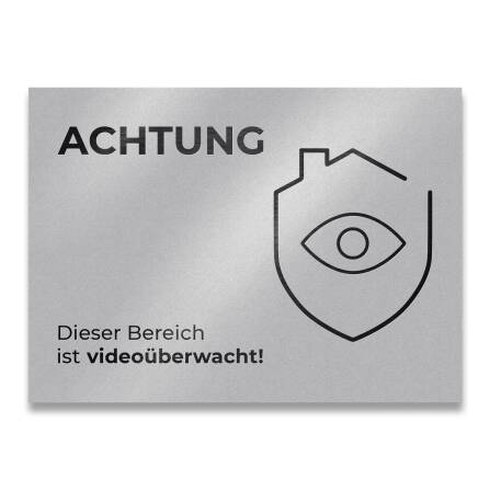 Hinweisschild aus Edelstahl 11 x 8 cm Achtung Dieser...