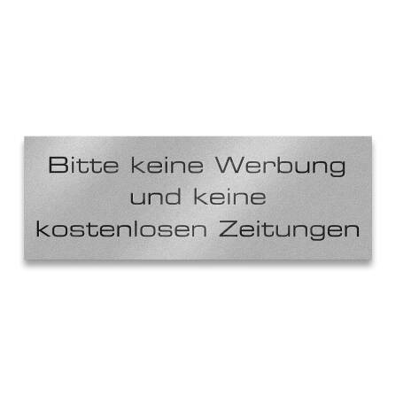 Metzler Briefkastenschild Bitte keine Werbung - Grau...