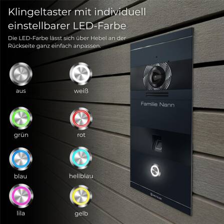 Metzler VDM10 2.0 Video-Türsprechanlage | mit Fingerprint | 1 Klingeltaster | Niko