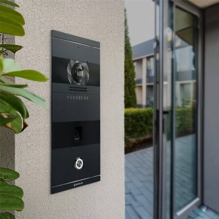 Metzler VDM10 2.0 Video-Türsprechanlage | mit Fingerprint | 1 Klingeltaster | Anthrazit RAL 7016 | Niko