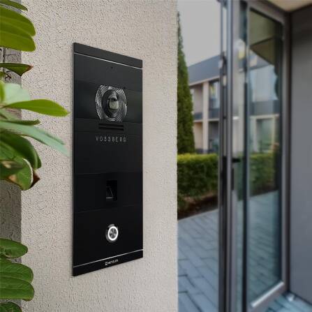 Metzler VDM10 2.0 Video-Türsprechanlage | mit Fingerprint | 1 Klingeltaster | Schwarz | Niko