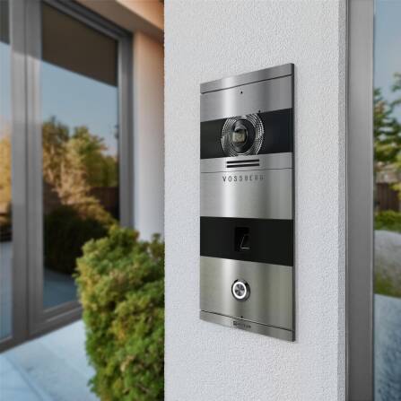 Metzler VDM10 2.0 Interphone Vidéo | Empreinte digitale | 1 Bouton de Sonnette | Acier inoxydable brossé | Niko