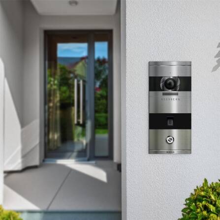 Metzler VDM10 2.0 Interphone Vidéo | Empreinte digitale | 1 Bouton de Sonnette | Acier inoxydable brossé | Niko