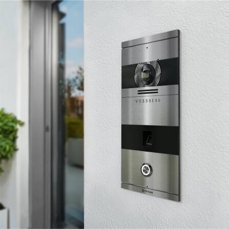 Metzler VDM10 2.0 Interphone Vidéo | Empreinte digitale | 1 Bouton de Sonnette | Acier inoxydable brossé | Niko