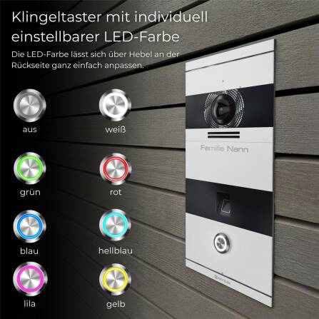 Metzler VDM10 2.0 Videocitofono | con Fingerprint | 1 pulsante campanello | Bianco | Niko