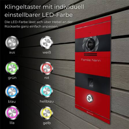 Metzler VDM10 2.0 Interphone Vidéo | Empreinte digitale | 1 Bouton de Sonnette | Couleur RAL de choix | Niko