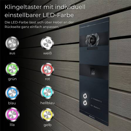 Metzler VDM10 2.0 Video-Türsprechanlage | mit Fingerprint | 2 Klingeltaster | Niko