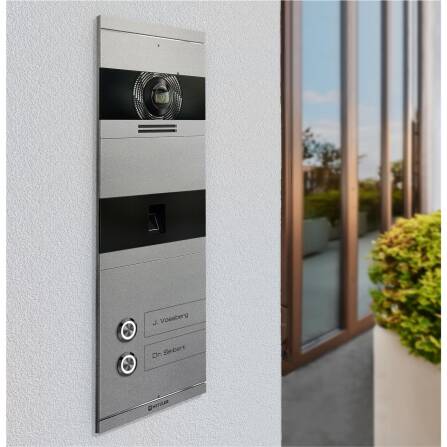 Metzler VDM10 2.0 Videocitofono | con impronta digitale | 2 pulsanti campanello | Grigio | Niko