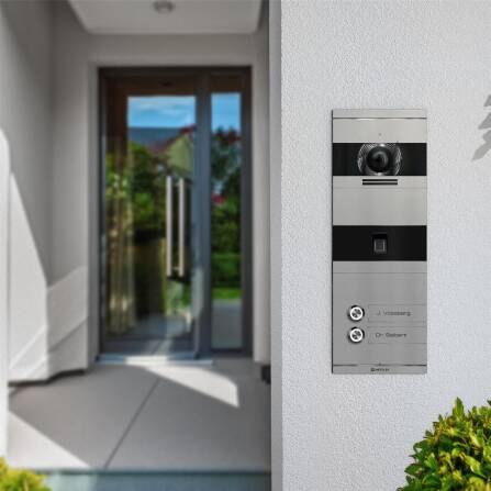 Metzler VDM10 2.0 Videocitofono | con impronta digitale | 2 pulsanti campanello | Grigio | Niko