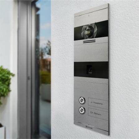 Metzler VDM10 2.0 Videocitofono | con impronta digitale | 2 pulsanti campanello | Grigio | Niko
