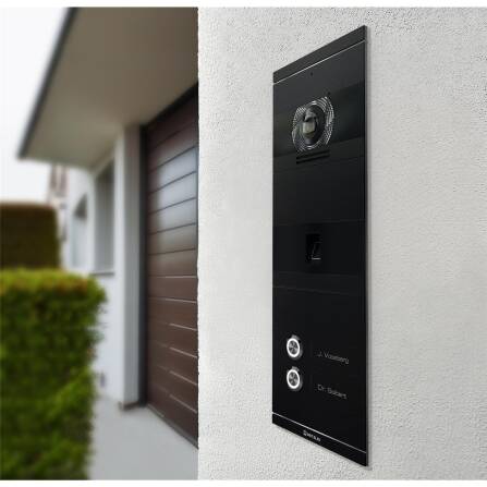 Metzler VDM10 2.0 Interphone Vidéo | Empreinte digitrale | 2 Boutons de Sonnette | Noir foncé | Niko