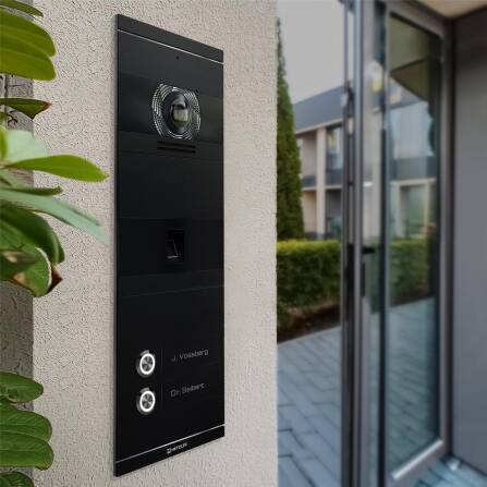 Metzler VDM10 2.0 Interphone Vidéo | Empreinte digitrale | 2 Boutons de Sonnette | Noir foncé | Niko