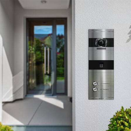 Metzler VDM10 2.0 Videocitofono | con impronta digitale | 2 pulsanti campanello | Acciaio inox | Niko