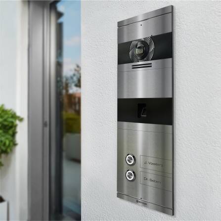 Metzler VDM10 2.0 Videocitofono | con impronta digitale | 2 pulsanti campanello | Acciaio inox | Niko