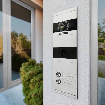 Metzler VDM10 2.0 Video-Türsprechanlage | mit Fingerprint | 2 Klingeltaster | Weiß | Niko