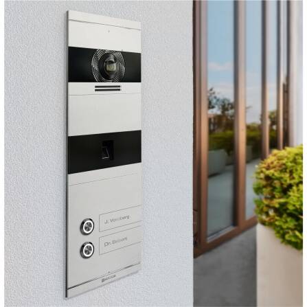 Metzler VDM10 2.0 Video-Türsprechanlage | mit Fingerprint | 2 Klingeltaster | Weiß | Niko