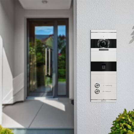 Metzler VDM10 2.0 Video-Türsprechanlage | mit Fingerprint | 2 Klingeltaster | Weiß | Niko