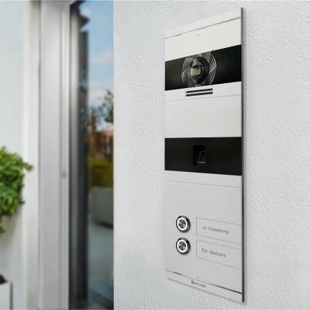 Metzler VDM10 2.0 Video-Türsprechanlage | mit Fingerprint | 2 Klingeltaster | Weiß | Niko
