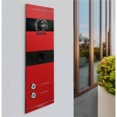 Metzler VDM10 2.0 Video-Türsprechanlage | mit Fingerprint | 2 Klingeltaster | Wunschfarbe nach RAL | Niko